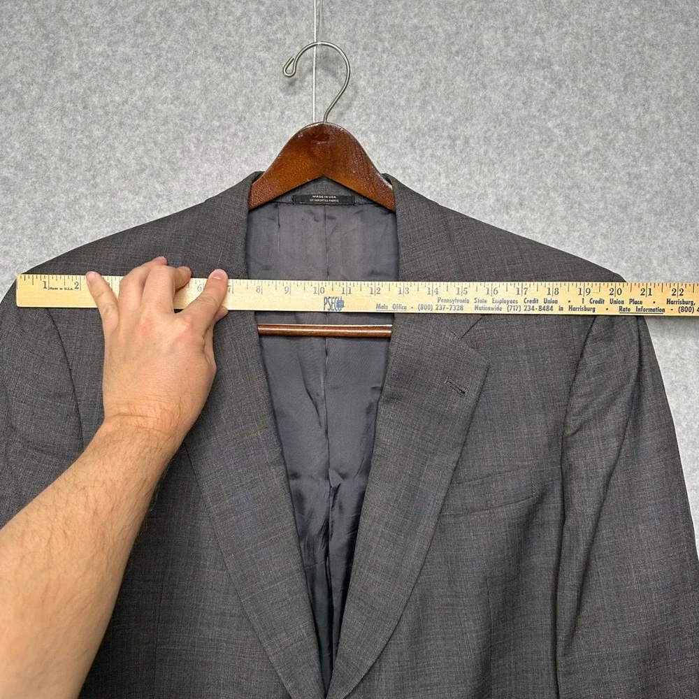 Hart Schaffner Marx Gold Trumpeter Grey Glen Plaid Wool Blazer Sport Coat 44R